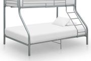 Bunk Bed Frame Grey Metal 140x200 cm/90x200 cm