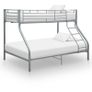 Bunk Bed Frame Grey Metal 140x200 cm/90x200 cm Image 5