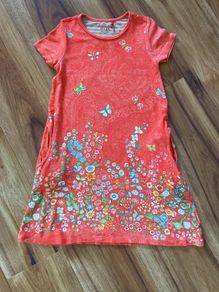 Oilily sunburst orange jersey dress age 6
