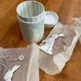 Maileg metal hand painted set of 5 rabbits in gift box . Image 2