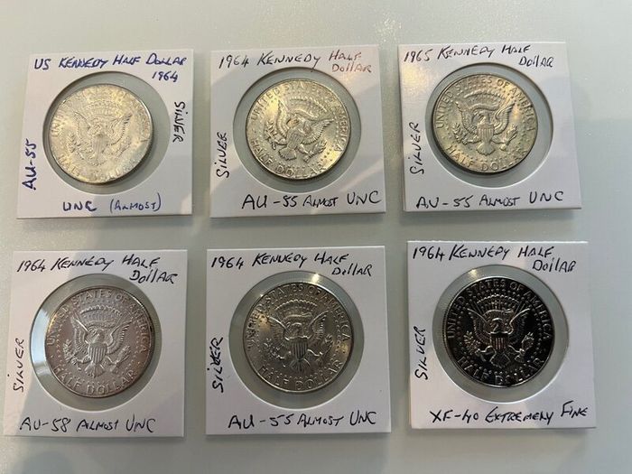 1964 Silver US Kennedy Half Dollar Coins for Sale