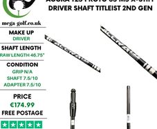 Accra TZ5 Proto 65 M5 X-Stiff Driver Shaft / Titleist 2nd Gen