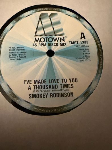 Smokey Robinson Ive Made Love To You A Thousand Times 12inch Motown 1983