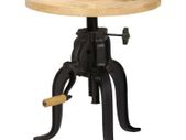 Side Table 45x (45-62) cm Solid Mango Wood and Cast Iron