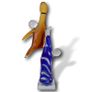 Handcrafted Glass Sculpture BasketballAbstract Modern Art Image 2