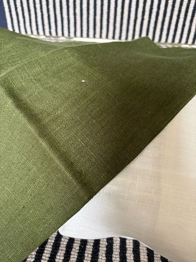New bespoke 100% linen 50cm x 31cm cushion COVER in natural, Moss or winter white