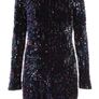 QUIZ Black High Neck Bodycon Sequin Dress Size 8 Image 6