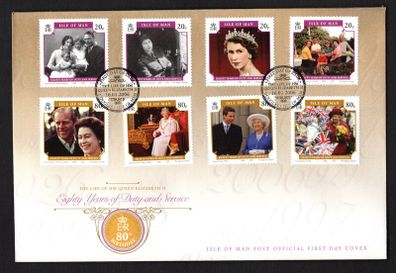 2006 Isle of Man 80th Birthday of Queen Elizabeth II Commemorative Stamps First Day Cover (FDC)