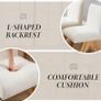 Set of 2 Modern Dining Chairs with V shaped Wooden Legs Chenille Beige Armless Kitchen Chairs with Soft Chenille Cover and Sturdy Wooden Leg Image 5