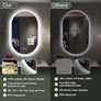 Oval Bluetooth Bathroom Mirror with LED Lights 500x800mm, Anti-Fog, LED Bathroom Mirror with Memory, 3000K-6500K, Dimmable, HD Tempered Glass, IP44 Waterproof, Horizontal or Vertical Image 3