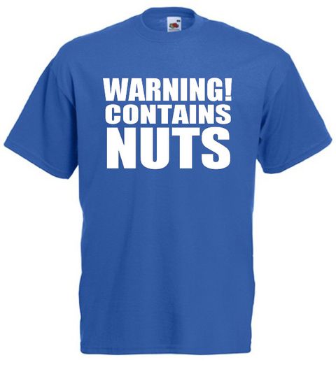Warning Contains Nuts  Funny Gift Ideas For Men tee top shirt