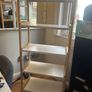 Wooden shelving unit with white shelves Image 6