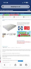Sealy king size pocket sprung mattress