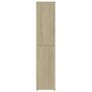 Shoe Cabinet White and Sonoma Oak 80x39x178 cm Chipboard Image 5