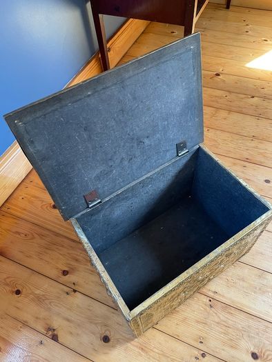 Vintage English Brass Fireplace Kindling Box