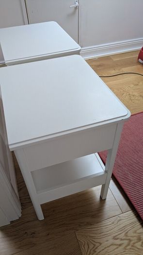 White bedside locker