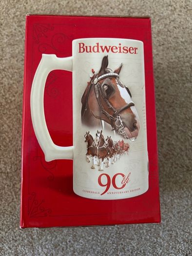 Budweiser Ceramic 90th Clydesdale Anniversary Edition Stein