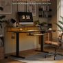 Standing Desk, 140cm U Shaped Height Adjustable Desk with Monitor Stand, Electric Sit Stand Rising Table with Sockets, Gaming Computer Table with LED Light for Home Office Workstation, Black Image 6