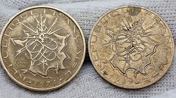 France 10 Francs Coins 1974 1987