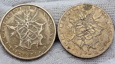 France 10 Francs Coins 1974 1987