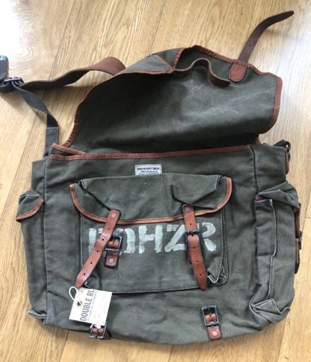 Rrl Double Ralph Lauren Army Canvas Leather Bag Rare!