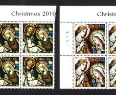 2010 Ireland Christmas Commemorative Stamps Plate Block 1A1A1A1A Mint Never Hinged (MNH)