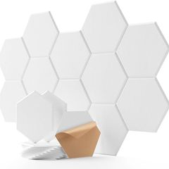 FREE EXPRESS SHIPPING Sound Proofing Panels 12 Pack Hexagon Self-Adhesive Soundproofing Panels Acoustic Foam Panels High Density Acoustic Panels for Recording Acoustic Treatment Sound Absorbing Panels 12" X 10" X 0.4"