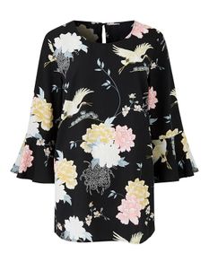 PLUS SIZE (22) Floral/Bird Blouse. New