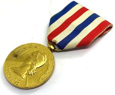 Vintage Gilded Bronze French Railway Medal