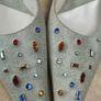 Mario Cerruti Denim Effect Leather Low Heel Shoes Size Eu37 Uk 4 Nwob Image 3