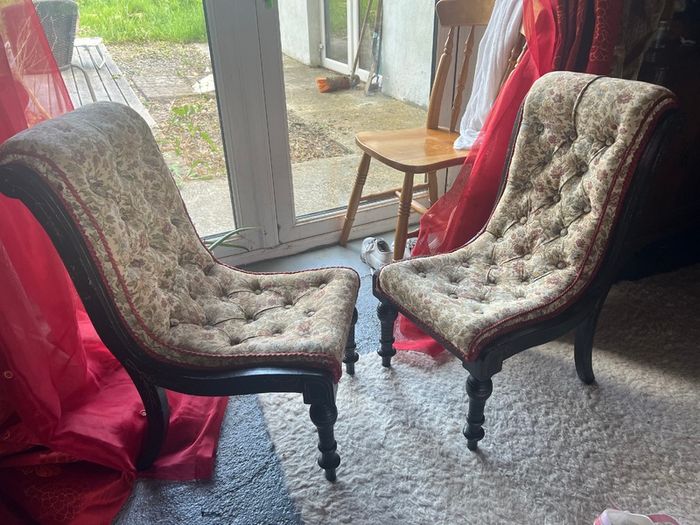 Pair of antique Slipper chairs
