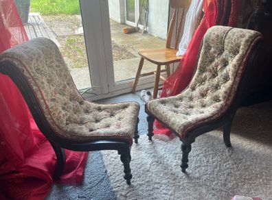 Pair of antique Slipper chairs