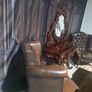 Rococo revival mahogany console table with ornate mirror Image 4