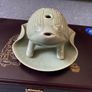 Antique-Style Chinese Yue Kiln Porcelain Symbolic Money Toad Water Dropper Calligraphy Image 2