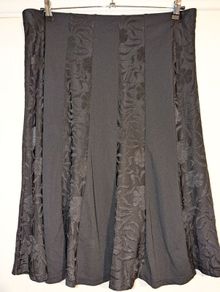 stunning wide pleat black floral midi skirt from Claudia C