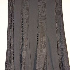 stunning wide pleat black floral midi skirt from Claudia C