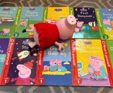 Peppa pig books and plushy