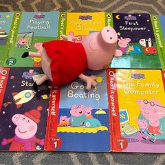 Peppa pig books and plushy