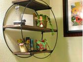 BRAND NEW 3 Tier Floating Wall Mounted Rustic Industrial Wood Metal Shelves