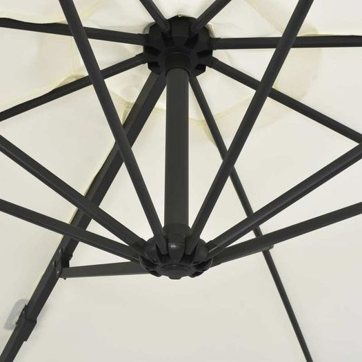 Cantilever Umbrella with Steel Pole Sand 300 cm