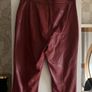 Zara Red  Leatherette Trousers Size 14 Image 6