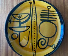 Signed MCM John Ffrench Arklow Pottery abstract plate 1962