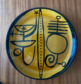 Signed MCM John Ffrench Arklow Pottery abstract plate 1962