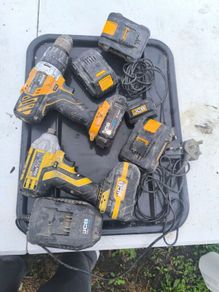 JCB drill an electric screwdriver including batteries and chargers