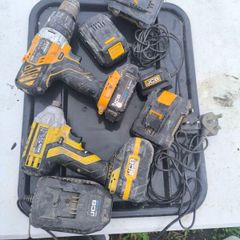JCB drill an electric screwdriver including batteries and chargers