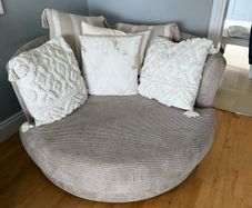 Large swivel cuddle chair Corduroy