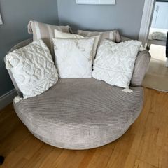 Large swivel cuddle chair Corduroy
