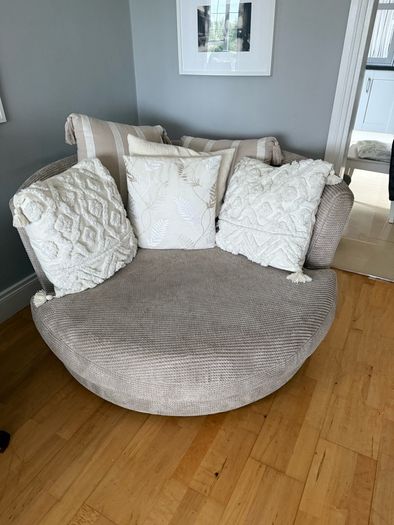 Large swivel cuddle chair Corduroy