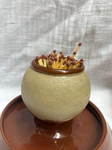 Vintage Ceramic Match Striker and Holder