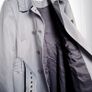 Quin & Donnelly Vintage Grey Pale Blue Trench Coat 14UK/42EU Image 7